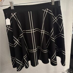 Saks Fifth Avenue Black and White Checkered Skater Skirt